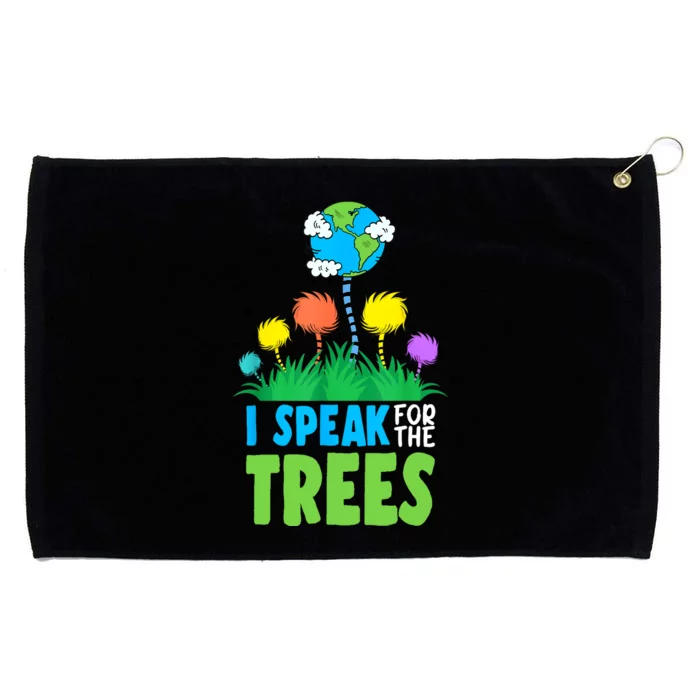 I Speak For Trees Earth Day Save Earth Inspiration Hippie Grommeted Golf Towel