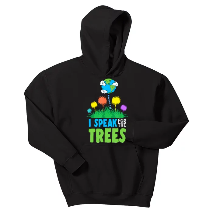 I Speak For Trees Earth Day Save Earth Inspiration Hippie Kids Hoodie