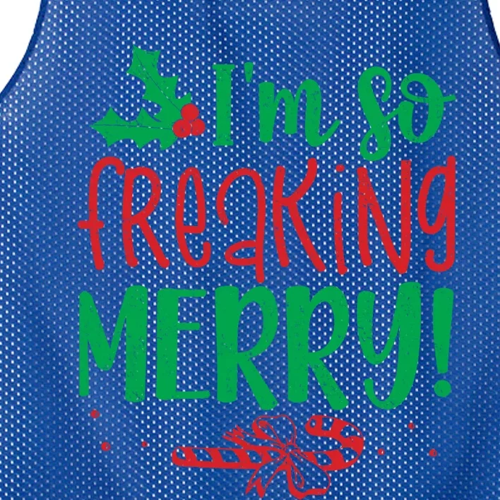 IM So Freaking Merry Funny Christmas Holiday Party Cool Gift Mesh Reversible Basketball Jersey Tank