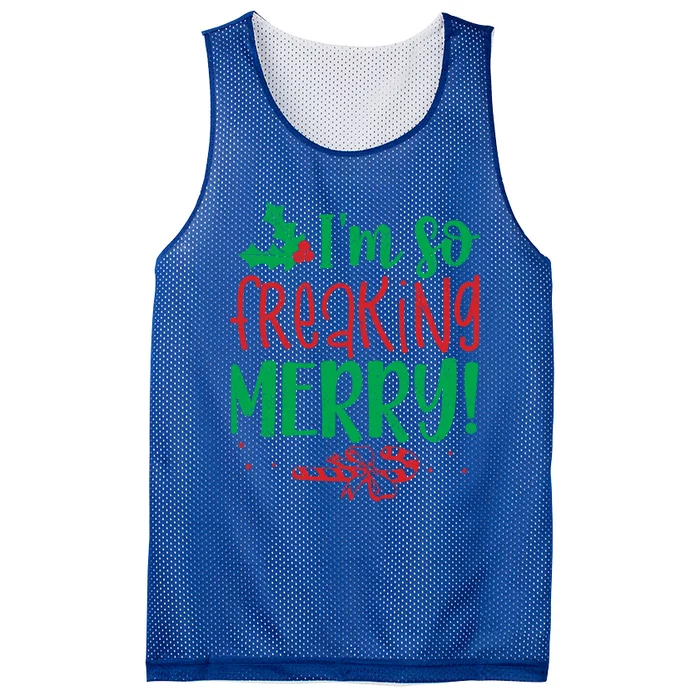 IM So Freaking Merry Funny Christmas Holiday Party Cool Gift Mesh Reversible Basketball Jersey Tank