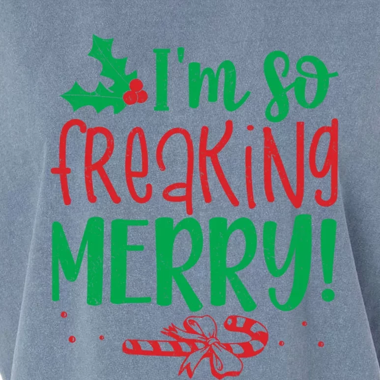 IM So Freaking Merry Funny Christmas Holiday Party Cool Gift Garment-Dyed Women's Muscle Tee