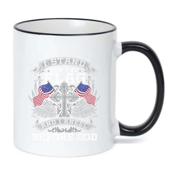 I Stand For The Flag And I Kneel Before God Gift Black Color Changing Mug