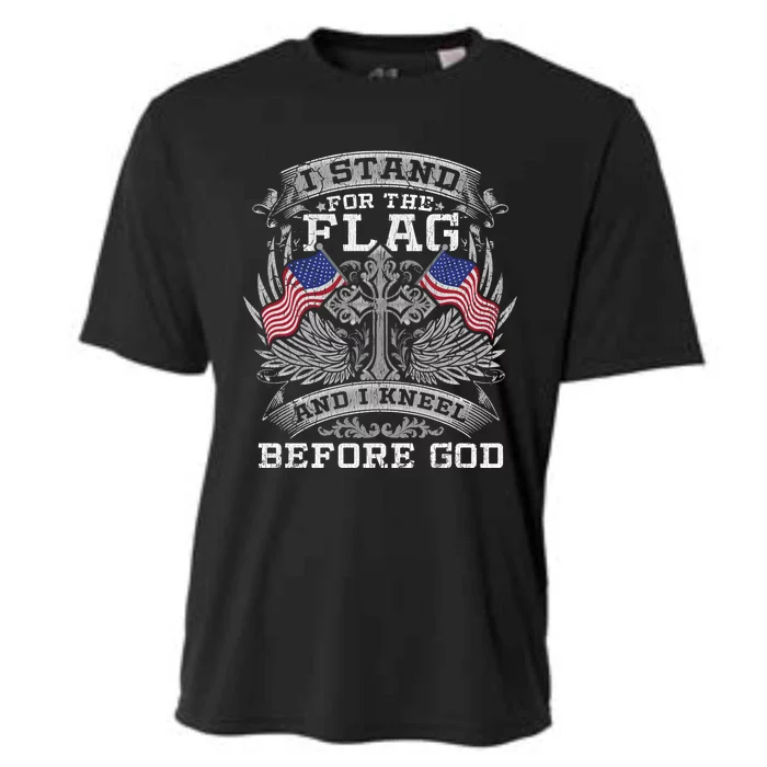 I Stand For The Flag And I Kneel Before God Gift Cooling Performance Crew T-Shirt