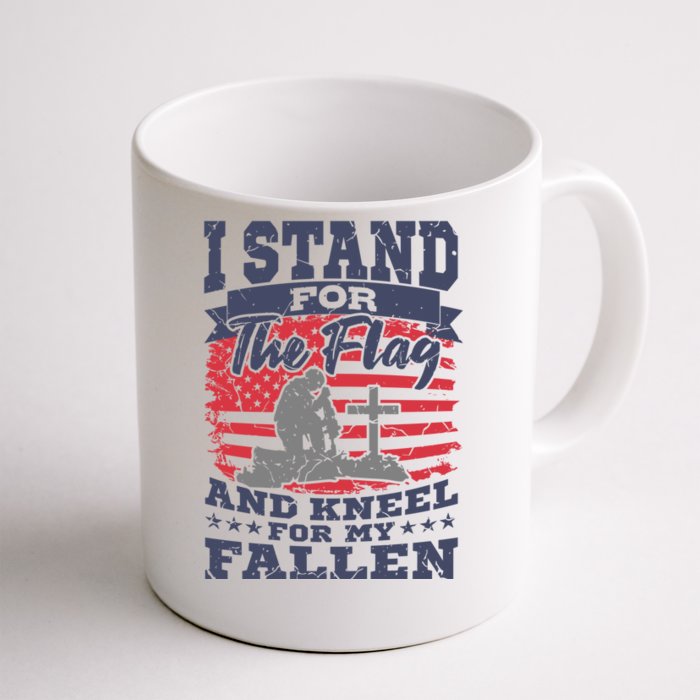 I Stand For The Flag Kneel For The Fallen American Veteran Gift Front & Back Coffee Mug