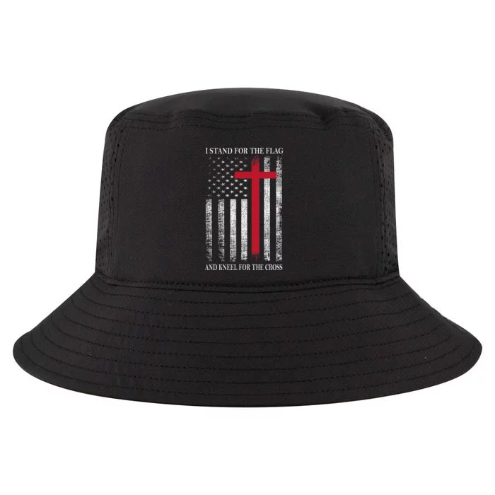 I Stand For The Flag And Kneel For The Cross USA Flag Cool Comfort Performance Bucket Hat