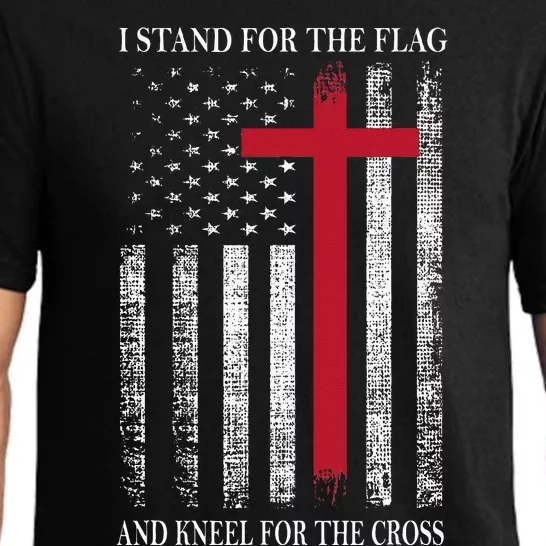 I Stand For The Flag And Kneel For The Cross USA Flag Pajama Set