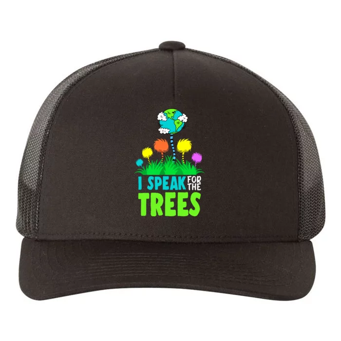 I Speak For Trees Earth Day Save Earth Inspiration Hippie Yupoong Adult 5-Panel Trucker Hat