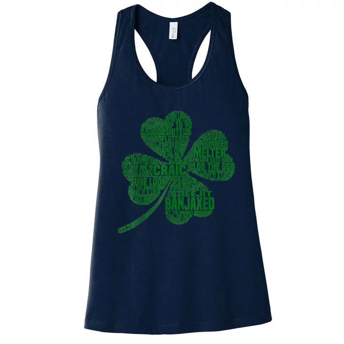 Irish Slang For Paddy Eire Shamrock Women's Racerback Tank