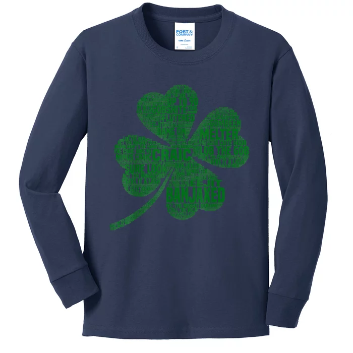 Irish Slang For Paddy Eire Shamrock Kids Long Sleeve Shirt