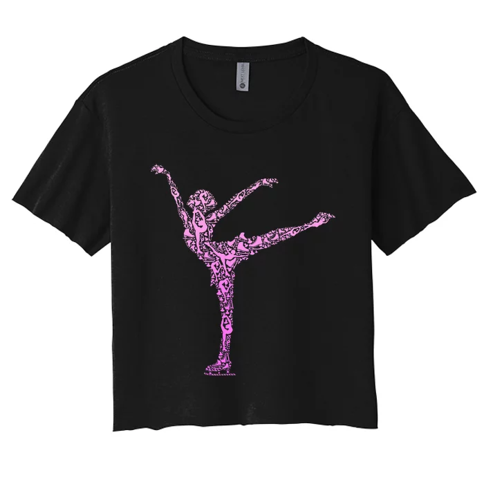 Ice Skating Figure Skater Women's Crop Top Tee