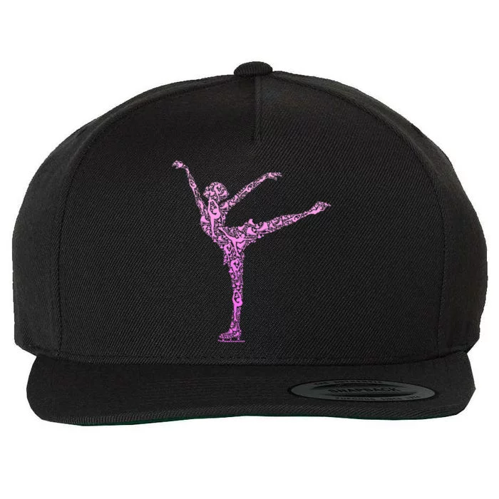 Ice Skating Figure Skater Wool Snapback Cap