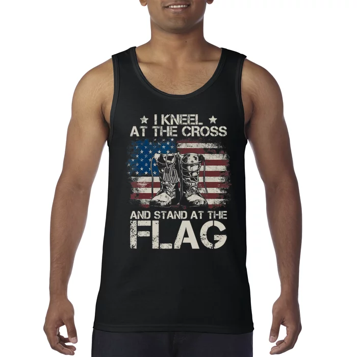 I Stand For The Flag And Kneel At The Cross America Tank Top