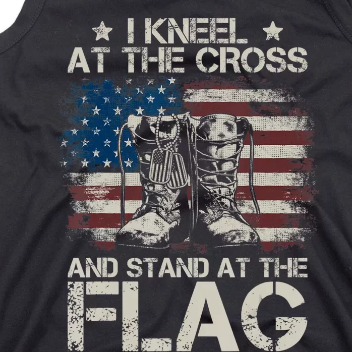 I Stand For The Flag And Kneel At The Cross America Tank Top