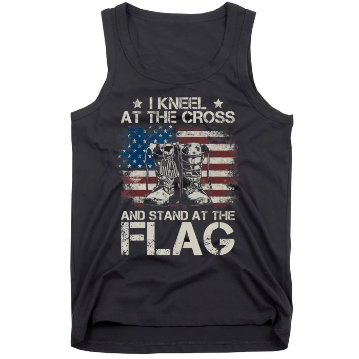 I Stand For The Flag And Kneel At The Cross America Tank Top