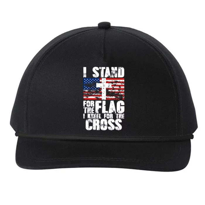 I Stand For The National Anthem Cross Us Flag Great Gift Snapback Five-Panel Rope Hat