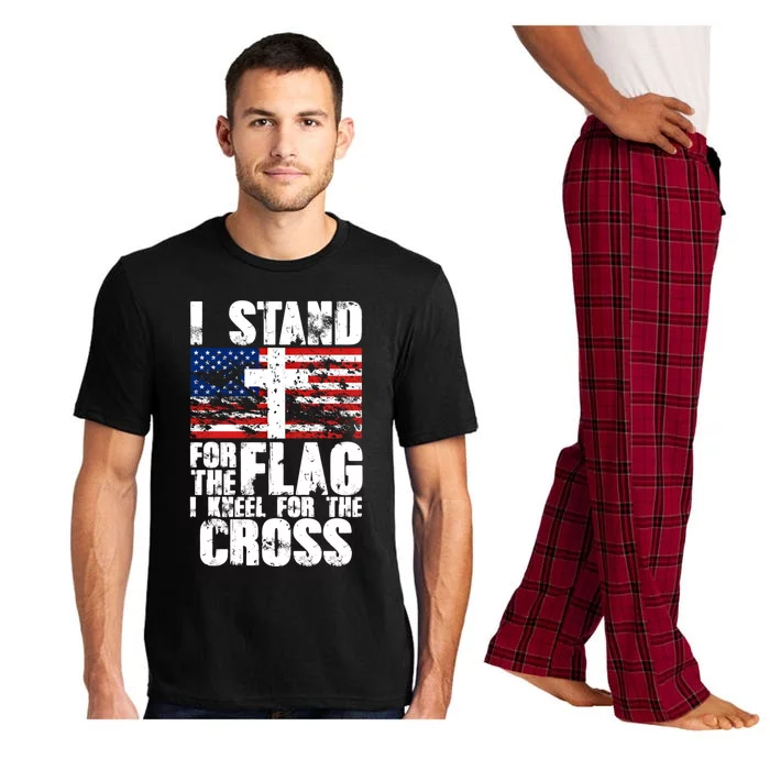 I Stand For The National Anthem Cross Us Flag Great Gift Pajama Set