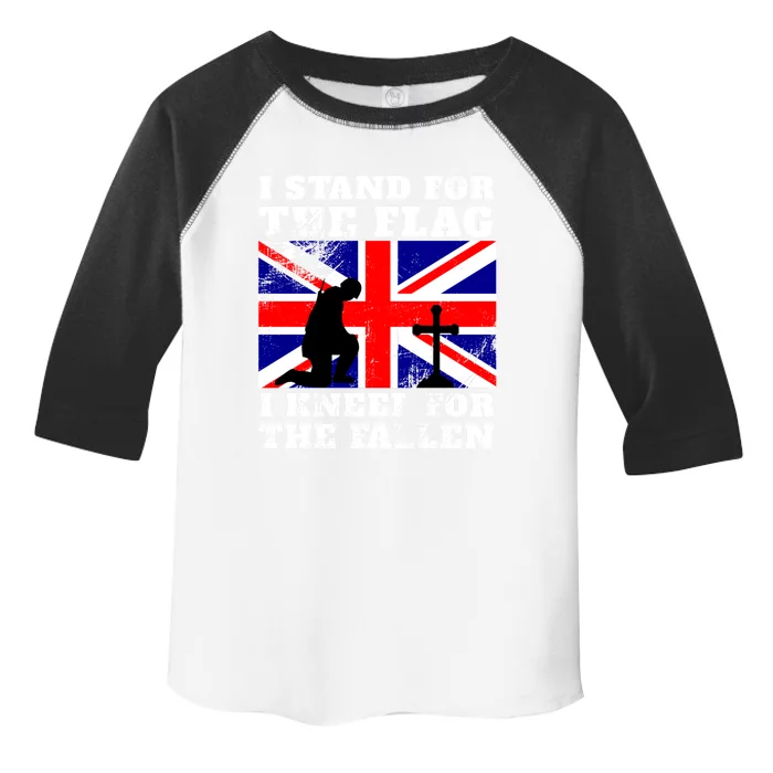 I Stand For The Flag I Kneel For The Fallen Union Jack Cute Gift Toddler Fine Jersey T-Shirt