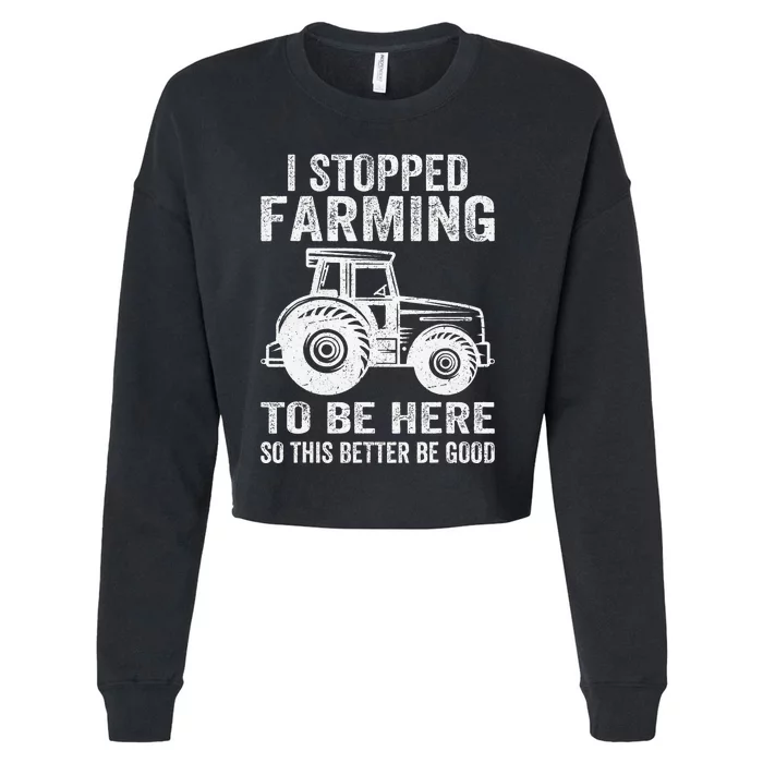 I Stopped Farming To Be Here This Better Be Good Vintage Cropped Pullover Crew