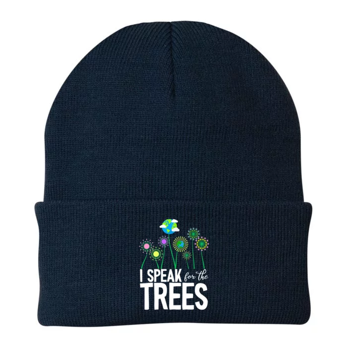 I Speak For The Trees Earth Day Cute Nature Environtalist Gift Knit Cap Winter Beanie