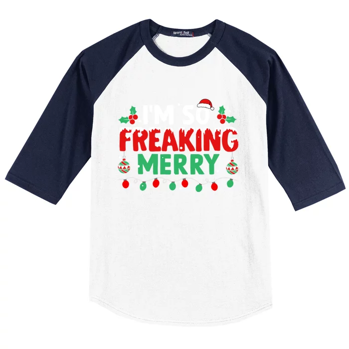 IM So Freaking Merry Xmas Christmas Lights Happy Holiday Meaningful Gift Baseball Sleeve Shirt