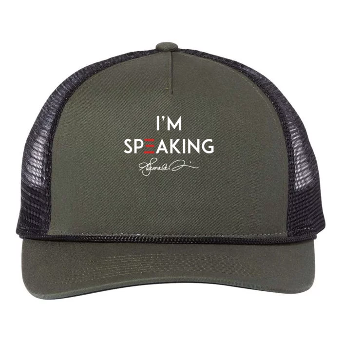 IM Speaking Female Empowerment Phrase Retro Rope Trucker Hat Cap