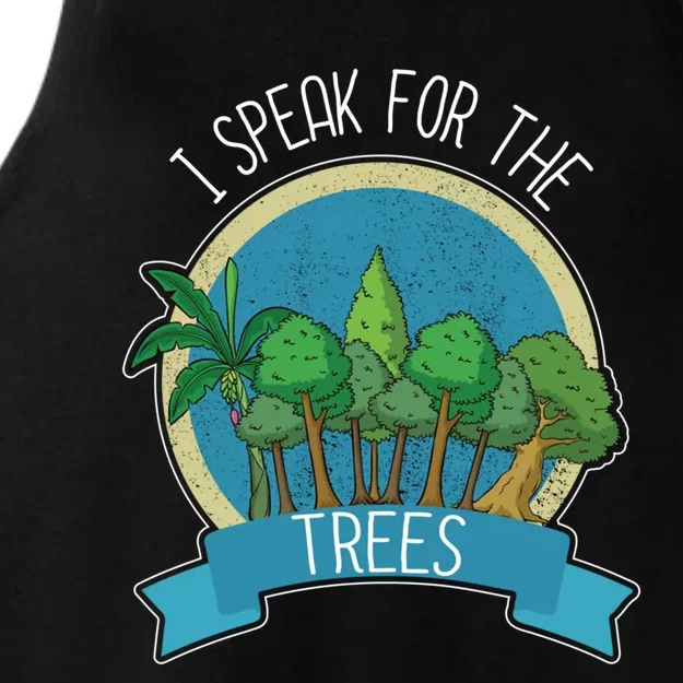 I Speak For The Trees Protect Environt Earth Day Gift Ladies Tri-Blend Wicking Tank