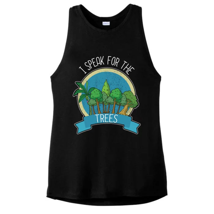 I Speak For The Trees Protect Environt Earth Day Gift Ladies Tri-Blend Wicking Tank