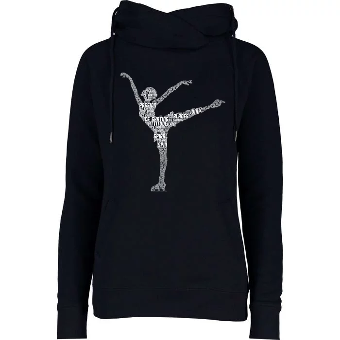 Ice Skating Figure Skater Wo Girls Premium Womens Funnel Neck Pullover Hood