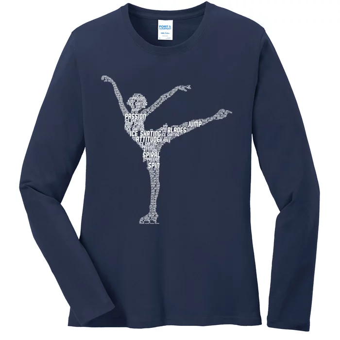 Ice Skating Figure Skater Wo Girls Premium Ladies Long Sleeve Shirt