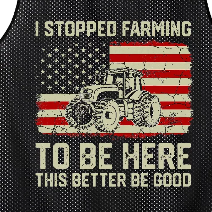 I Stopped Farming To Be Here Tractor Mesh Reversible Basketball Jersey Tank