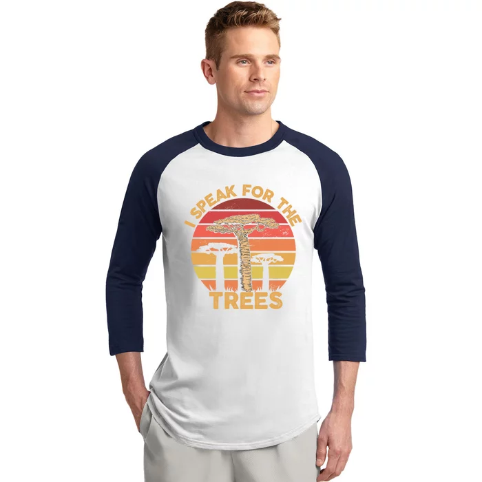 I Speak For The Trees Gift Environtal Earth Day Great Gift Baseball Sleeve Shirt