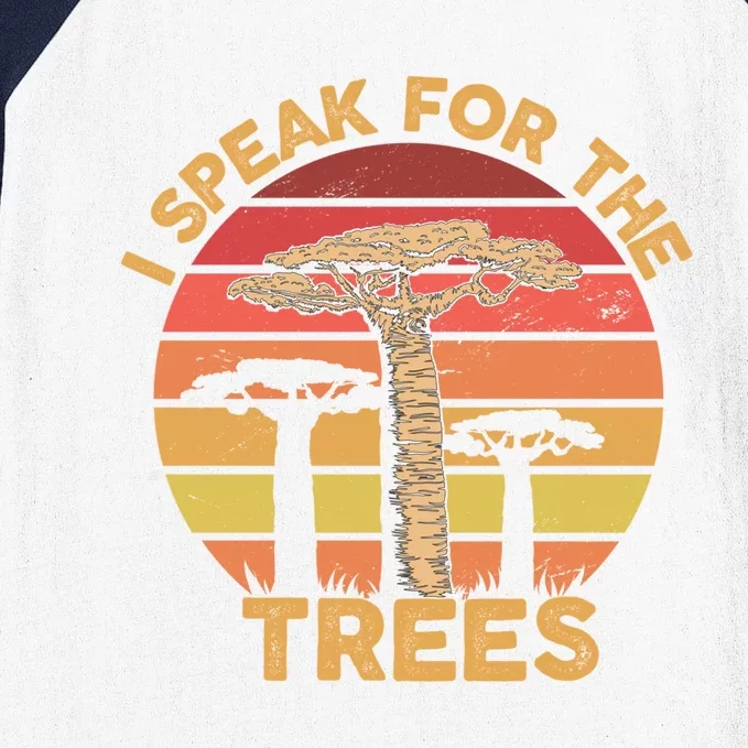 I Speak For The Trees Gift Environtal Earth Day Great Gift Baseball Sleeve Shirt