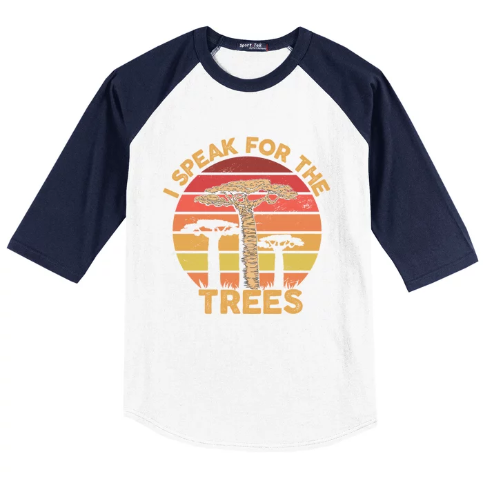 I Speak For The Trees Gift Environtal Earth Day Great Gift Baseball Sleeve Shirt