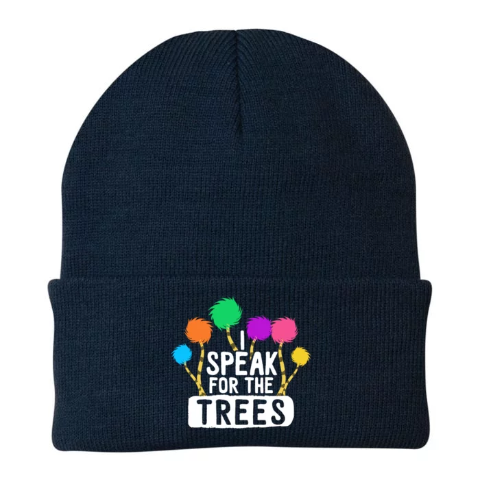 I Speak For The Tree Earth Day Inspiration Hippie Funny Gift Knit Cap Winter Beanie