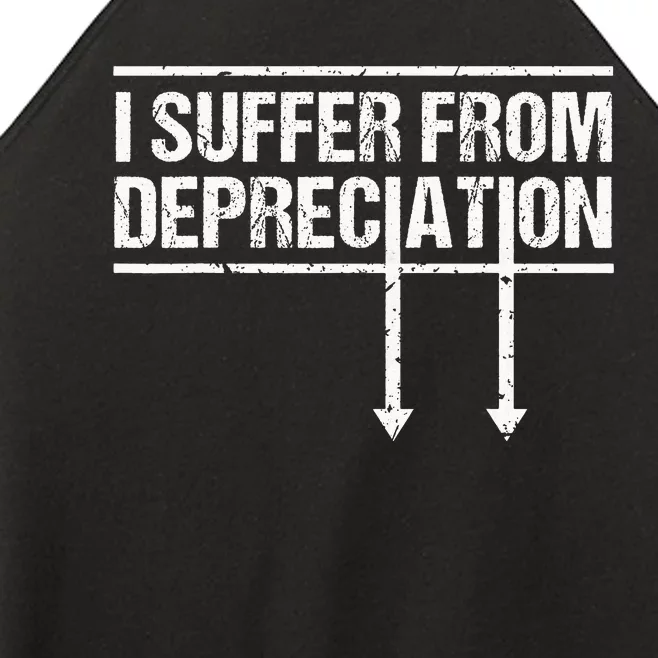 I Suffer from Depreciation retro Accountant Tax Pun Women’s Perfect Tri Rocker Tank