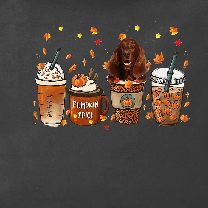 Irish Setter Fall Pumpkin Spice Latte Mug Zip Tote Bag