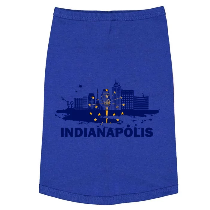 Indiana State Flag Gift Indianapolis Cityscape Gift Indianapolis Gift Doggie Tank