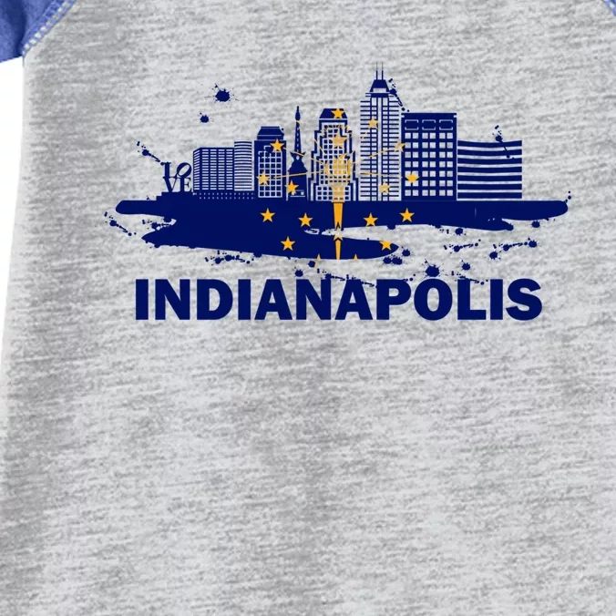 Indiana State Flag Gift Indianapolis Cityscape Gift Indianapolis Gift Infant Baby Jersey Bodysuit