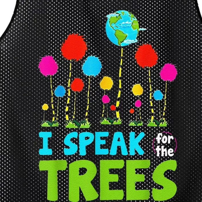 I Speak For Trees Earth Day Save Earth Inspiration Hippie Mesh Reversible Basketball Jersey Tank