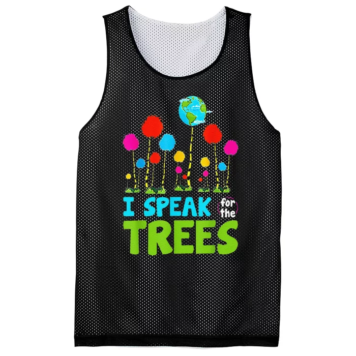 I Speak For Trees Earth Day Save Earth Inspiration Hippie Mesh Reversible Basketball Jersey Tank