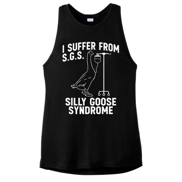 I Suffer From Silly Goose Syndrome Funny Goose Joke Humor Ladies Tri-Blend Wicking Tank