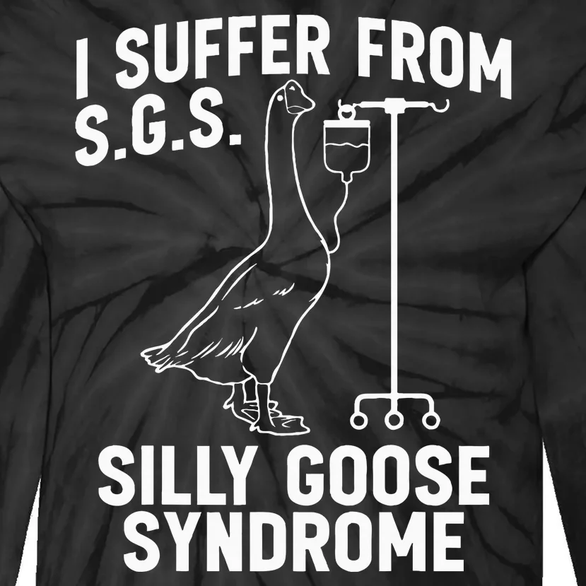 I Suffer From Silly Goose Syndrome Funny Goose Joke Humor Tie-Dye Long Sleeve Shirt