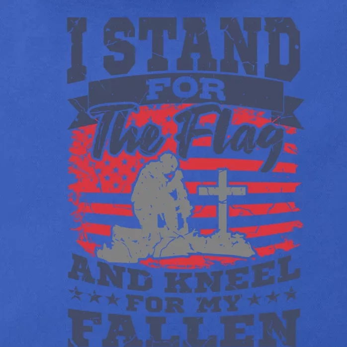 I Stand For The Flag Kneel For The Fallen American Veteran Cute Gift Zip Tote Bag