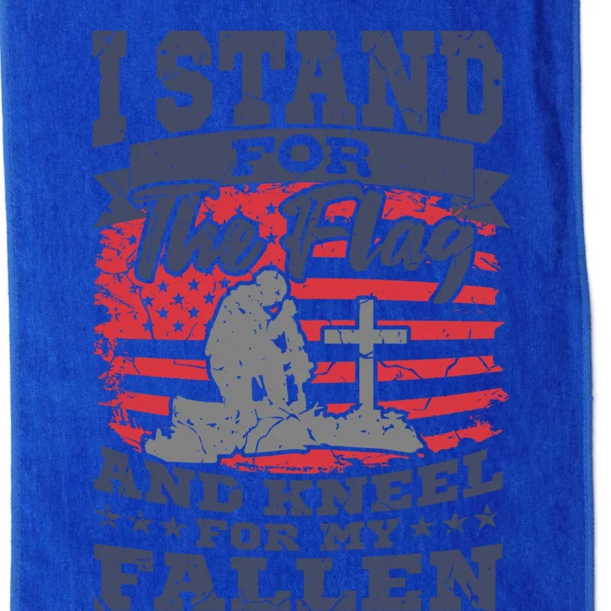 I Stand For The Flag Kneel For The Fallen American Veteran Cute Gift Platinum Collection Golf Towel