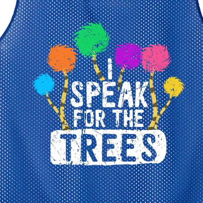 I Speak For Trees Earth Day Save Earth Awareness Hippie Gift Mesh Reversible Basketball Jersey Tank