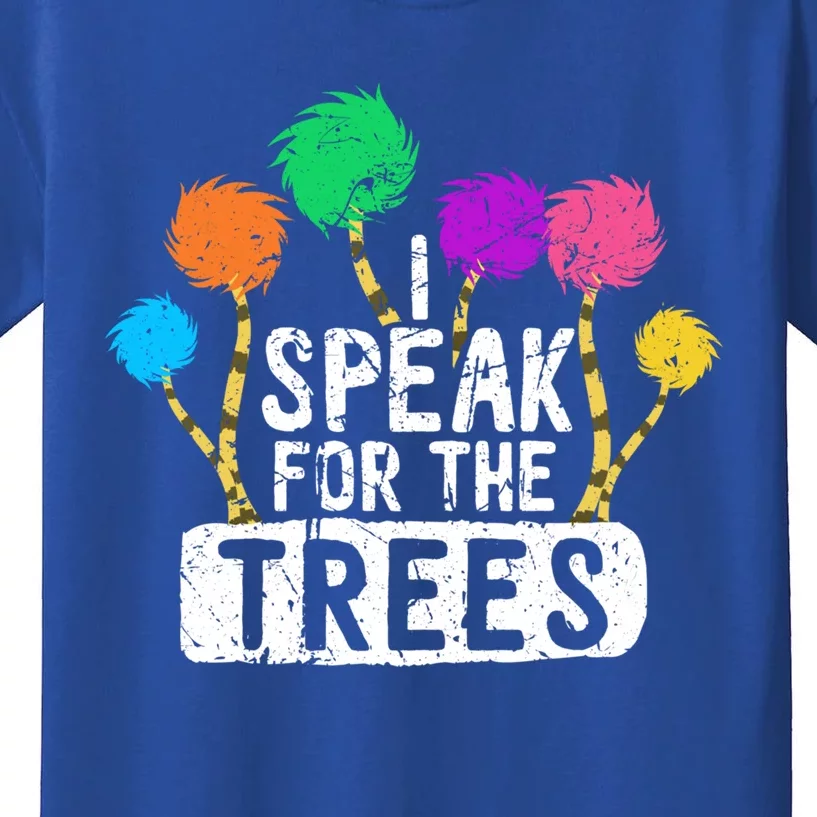 I Speak For Trees Earth Day Save Earth Awareness Hippie Gift Kids T-Shirt