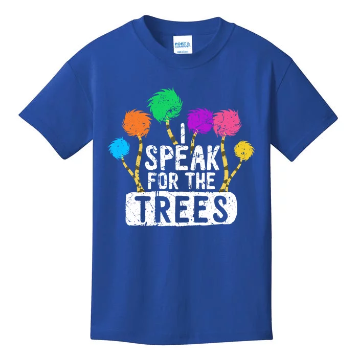 I Speak For Trees Earth Day Save Earth Awareness Hippie Gift Kids T-Shirt