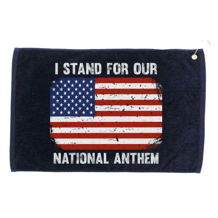 I Stand For Our National Anthem Usa Flag Conservative Gift Grommeted Golf Towel