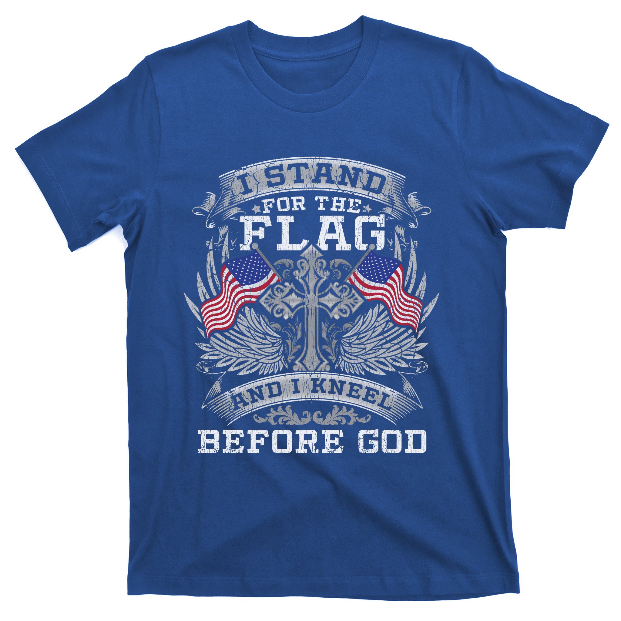 I Stand For The Flag And I Kneel Before God Cool Gift T-Shirt ...