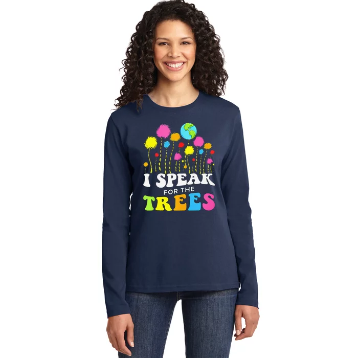 I Speak For Trees Earth Day Save Earth Insation Hippie Ladies Long Sleeve Shirt